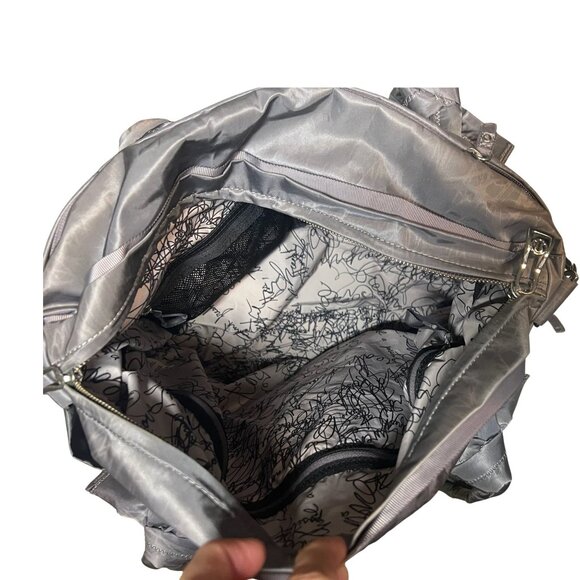 Lululemon Athletica Grey Gym Bag Nylon Polyester Spacious Lightweight Durable St - Picture 5 of 7